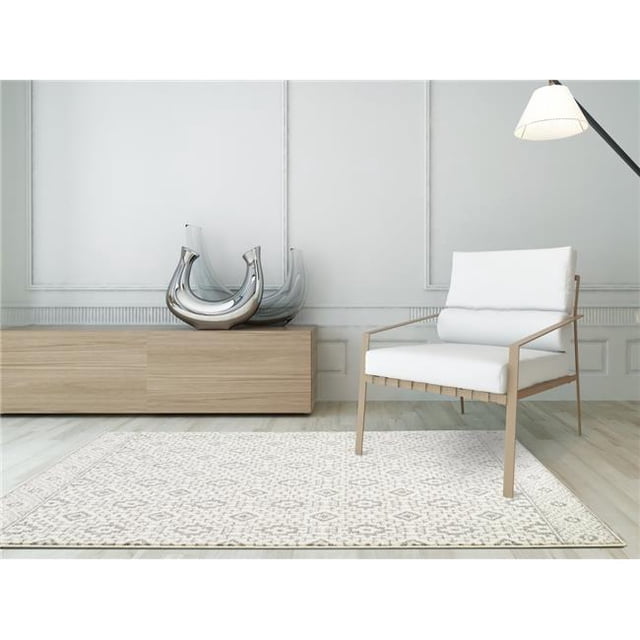 L Baiet LP916G46 Sophia Geometric Rug, Grey - 4 x 6 ft.
