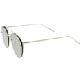 thumbnail image 4 of zeroUV Unisex Modern Slim Temple Brow Bar Rimless Colored Mirror Flat Lens Aviator Sunglasses 59mm (Silver / Silver Mirror) - 59mm, 4 of 5