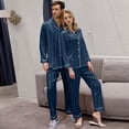 thumbnail image 2 of Hwmodou Mens Sleepwears Valentine's Day Love Heart Cute Printed Solid Nightwear Long Sleeve Night Gown Set For Couples Silk Robe Comfort And Style Plus Size Pajamas Gift For Man, 2 of 9