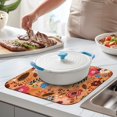 thumbnail image 2 of Pioneer Flower Floral Print Pattern Dish Drying Mat for Kitchen 1 Pack, Ultra Absorbent Microfiber Dishes Drainer Mats,16"x18", 2 of 6
