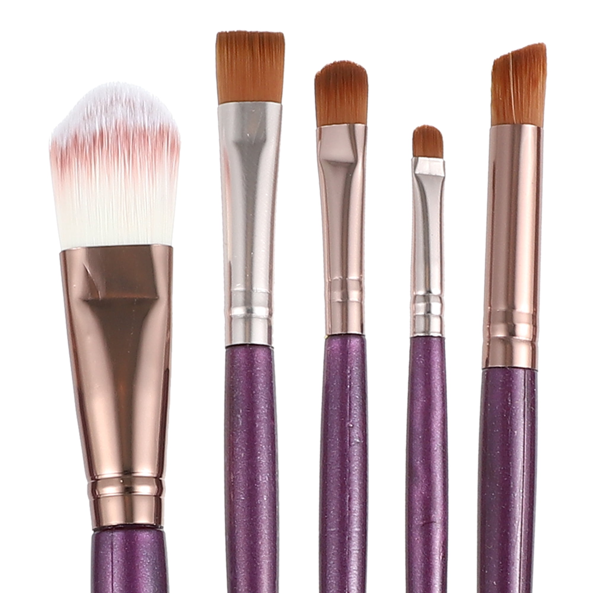 Unique Bargains 1 Set Travel Makeup Brush Set for Concealer Blush Purple