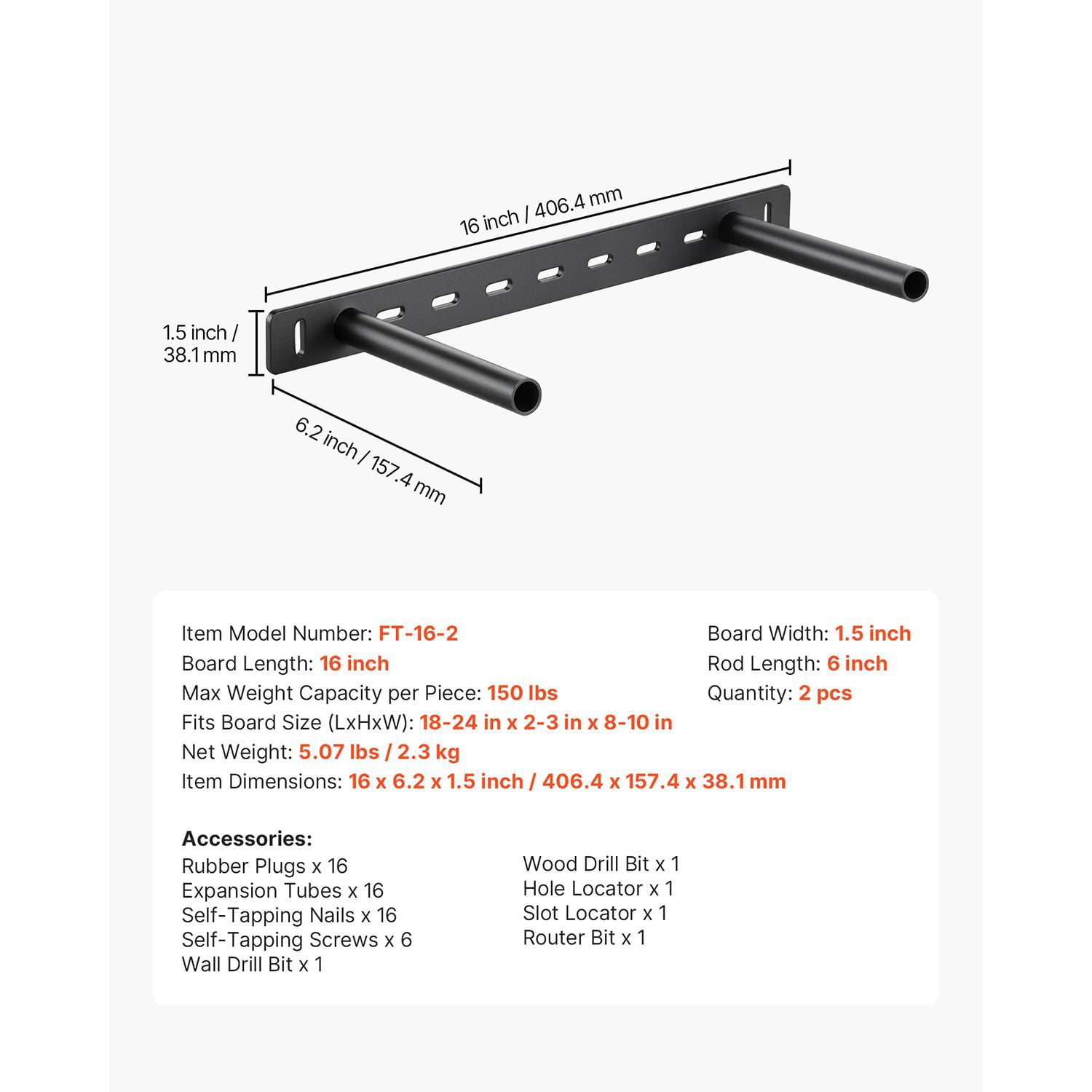 Concealed Floating Shelf Brackets 150 lbs Capacity Steel for Living Room Kitchen Bedroom