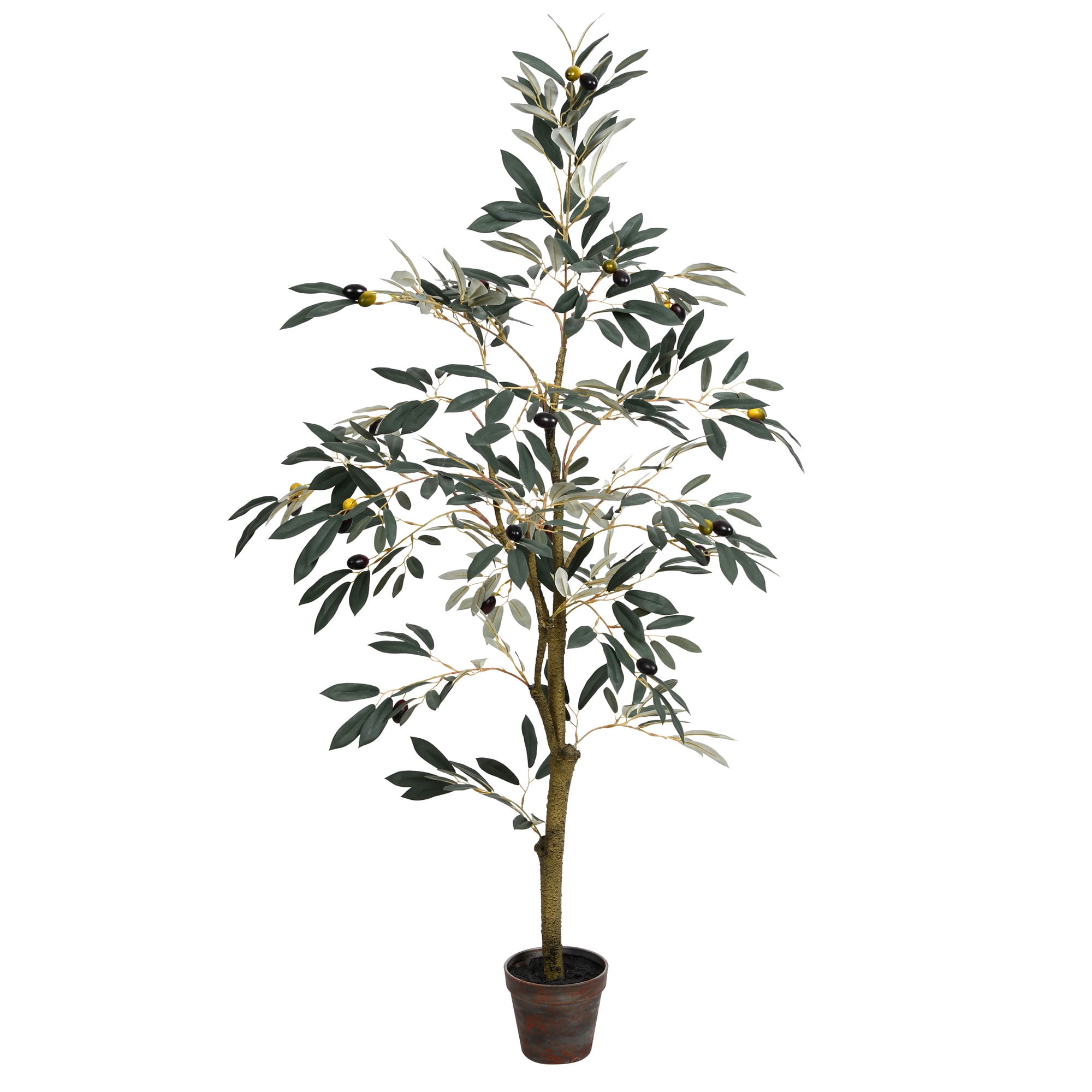 Vickerman Everyday Artificial Olive Tree 4 Foot Tall Green Potted