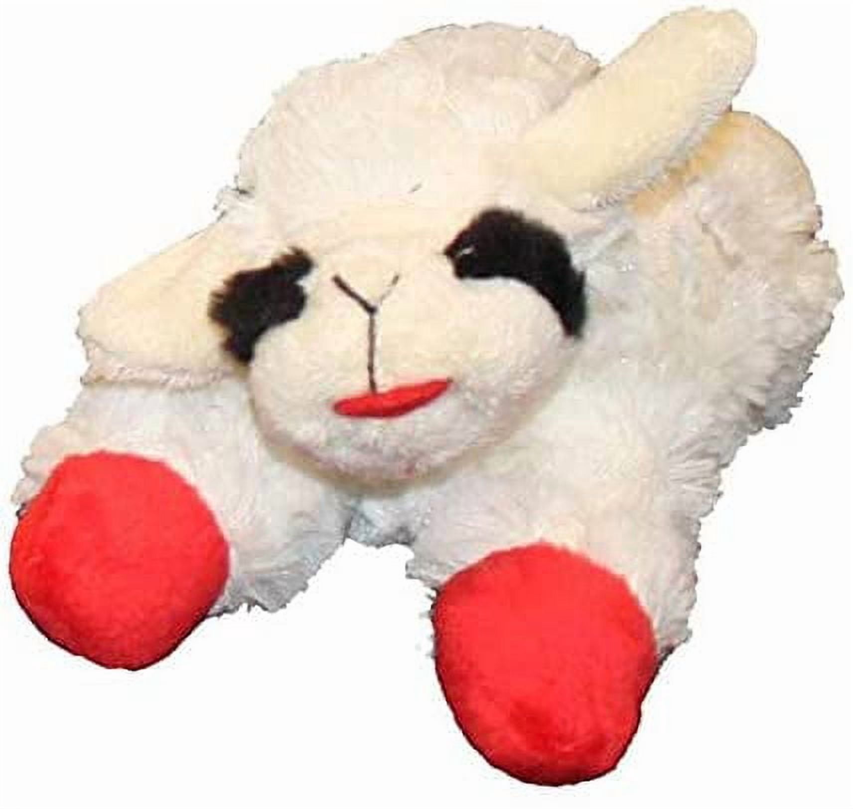 (4 pack) Multipet Lamb Chop Plush Dog Toy, Small
