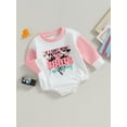 thumbnail image 3 of Cenuakty Baby Romper, Long Sleeve Crew Neck Letters Print Fall Bodysuit Clothes for Girls Boys, 3 of 8