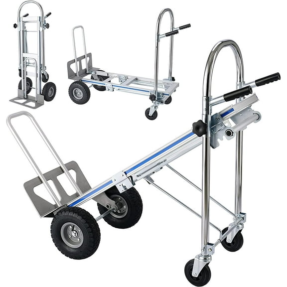 Hand Truck 3 in 1 Convertible Hand Truck 1000 LBS Capacity Hand Truck Dolly with 10" Pneumatic Wheels