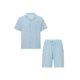 thumbnail image 1 of Sunloudy Conjunto de traje de 2 piezas para hombre, camisa de manga corta con cuello vuelto de color sólido + pantalones cortos para el verano Sunloudy  S/M/L/XL/XXL, 1 of 10