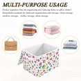 thumbnail image 6 of Yayeee Collapsible Cube Storage Bin with Lid Fabric Closet Decorative Basket with Handles, Beige Retro Pattern, 6 of 7