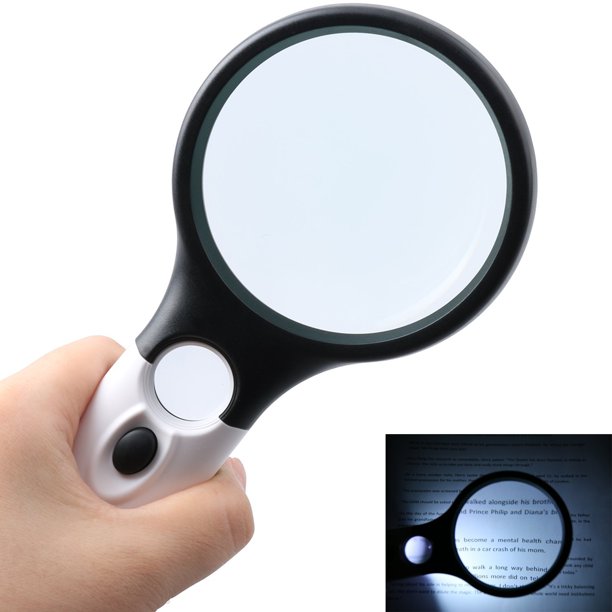 Professional Magnifying Glass 3x 10x 45x W 3 Led Lights Handheld Magnifier For Reading Maps Walmart Com Walmart Com