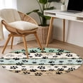 thumbnail image 5 of Area Rug 36in, Dog Paw Farm Wood Board Floor Carpet Living Room Rug, Funny Pet Footprint Non-Slip Welcome Mat Indoor Rugs for Bedroom Dining Room, 5 of 9