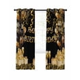 thumbnail image 7 of Happy Birthday Blackout Curtains for Bedroom, Gifts Golden Black Balloons Goblet Glitter Ribbons Thermal Insulated Kitchen Drapes with Grommets, Light Blocking Window Treatment, 2 Panels 27.5" x 39", 7 of 7