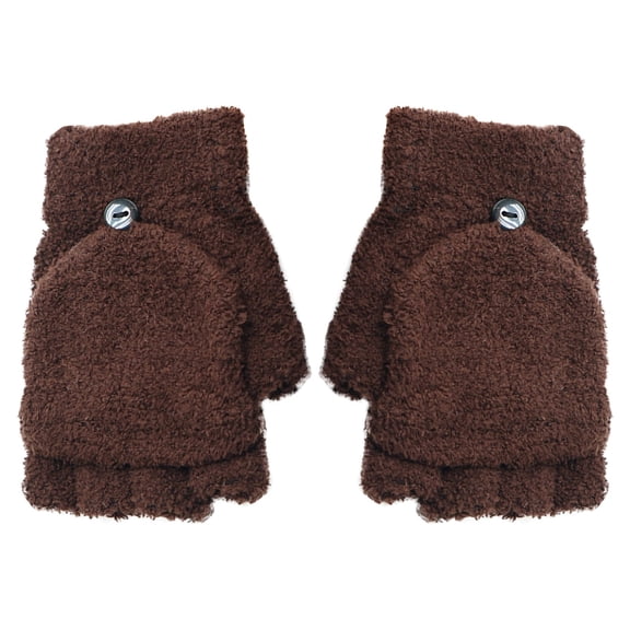 Winter Gloves Men Women Winter Warmer Gloves Coral Fleece Hand Wrist Fingerless Mitten Gloves