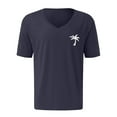 thumbnail image 4 of Elvqul Athlete Shirts for Men Fitness Pull-On Outdoor Pattern Navy Summer Stylish V-Neck Mens T-Shirts, 4 of 4