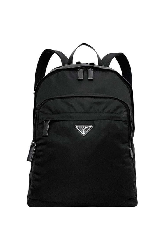 Pre-Owned Prada Backpack f-24028 Black NERO Tessuto 2VZ048 Nylon Saffiano Leather... (Good)