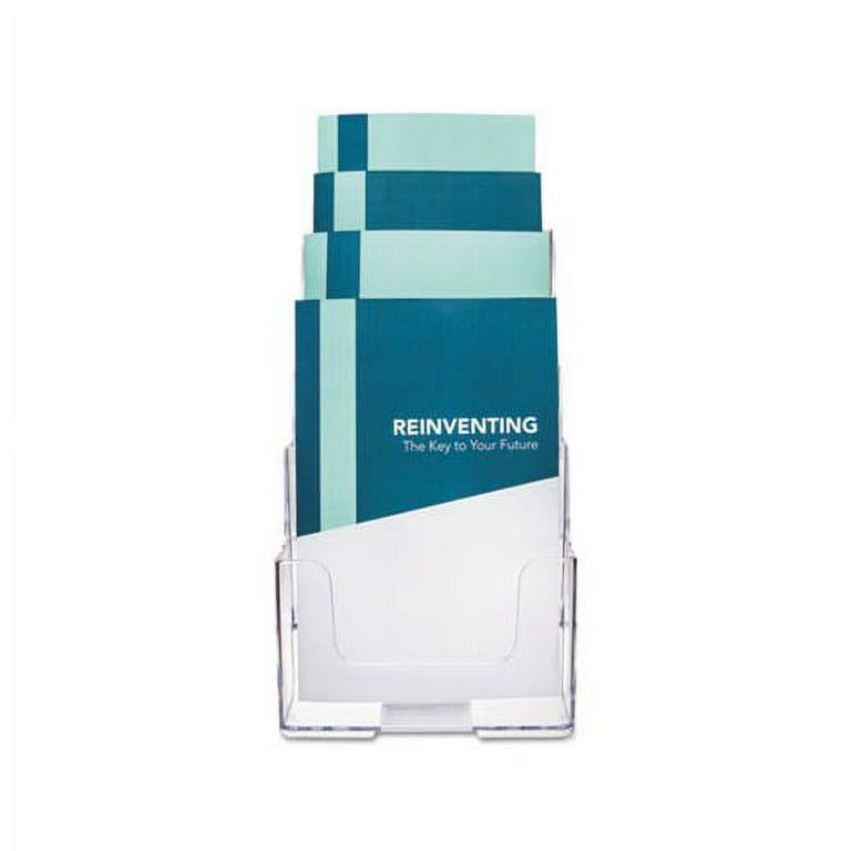 4-Compartment DocuHolder, Booklet Size, 6.88w x 6.25d x 10h, Clear