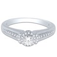 Halo Promise Ring With 1/3 Carat TW Of Diamonds In 10kt White Gold, IGL