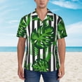 thumbnail image 4 of Lsque Palm Greenery pattern Hawaiian Shirt for Men, Unisex Summer Beach Casual Short Sleeve Button Down Shirts-Large, 4 of 9