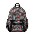 thumbnail image 3 of Fireman and Truck Black Pattern Backpack for School, Cute School Bag with Adjustable Shoulder Straps and Padded Back, 15.25"x11.5"x5.25", 3 of 5