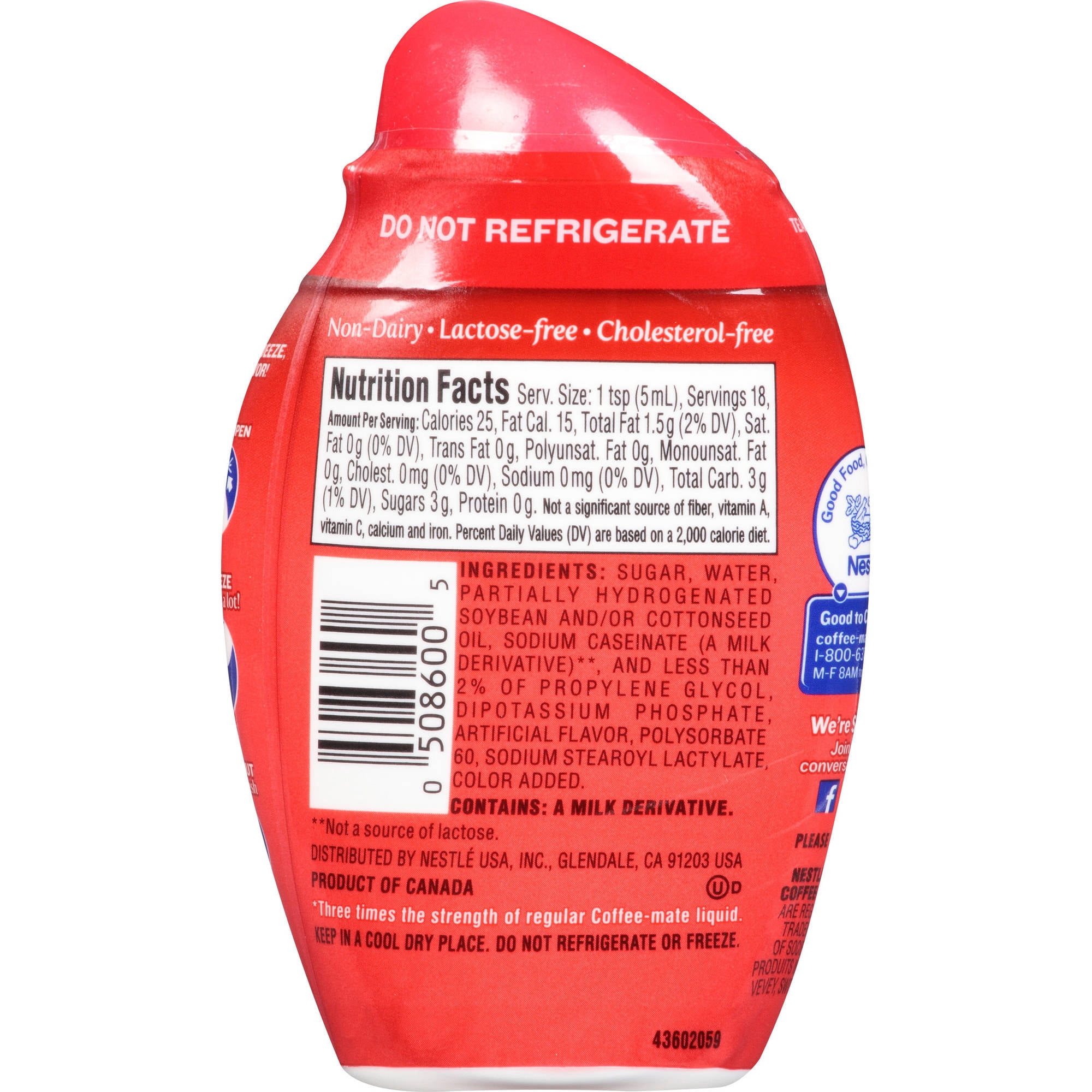Nestle Coffeemate 2Go Extra Sweet & Creamy Concentrated Liquid Coffee Creamer 3 fl. oz. Bottle