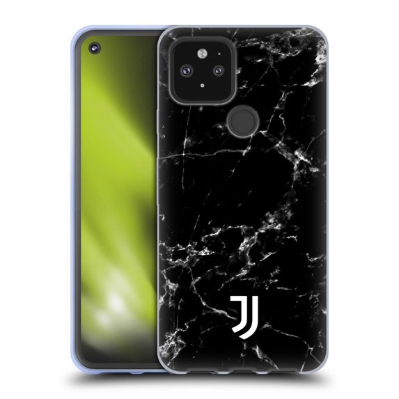 Head Case Designs Officially Licensed Juventus Football Club Marble Black 2 Soft Gel Case Compatible with Google Pixel 5 5G