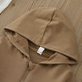 thumbnail image 4 of Gibobby Sudadera con capucha Otoño InviernoNiños Niñas Invierno Manga Larga Tops Sudadera Ropa Sólido Cremallera Con Capucha Deporte(Caqui, 0-6 Meses), 4 of 5