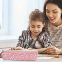 HBBKVI Glitter Pencil Case, Multi-Purpose Pencil Bag for Office College, Stationery Bag with Zipper Red