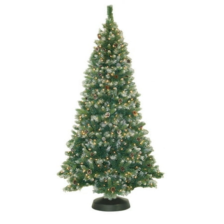 General Foam Plastics 7' Frosted Pine Christmas Tree with 500 Clear Lights