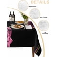 thumbnail image 3 of Pink Rose Tablecloth Square Table Cloth 54x54, Waterproof Tablecloth Outdoor Table Cloth, Vintage Abstract Garden Flower Floral Black Washable Table Cover for Kitchen Dinning Party, 3 of 8