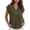 Army Green, variant on Women Tops V Neck T Shirts Cap Sleeve Business Casual Tops for Women Summer Loose Fit Dressy Work Office Blouses Cute Clothes Trendy Outfits Navy Blue L