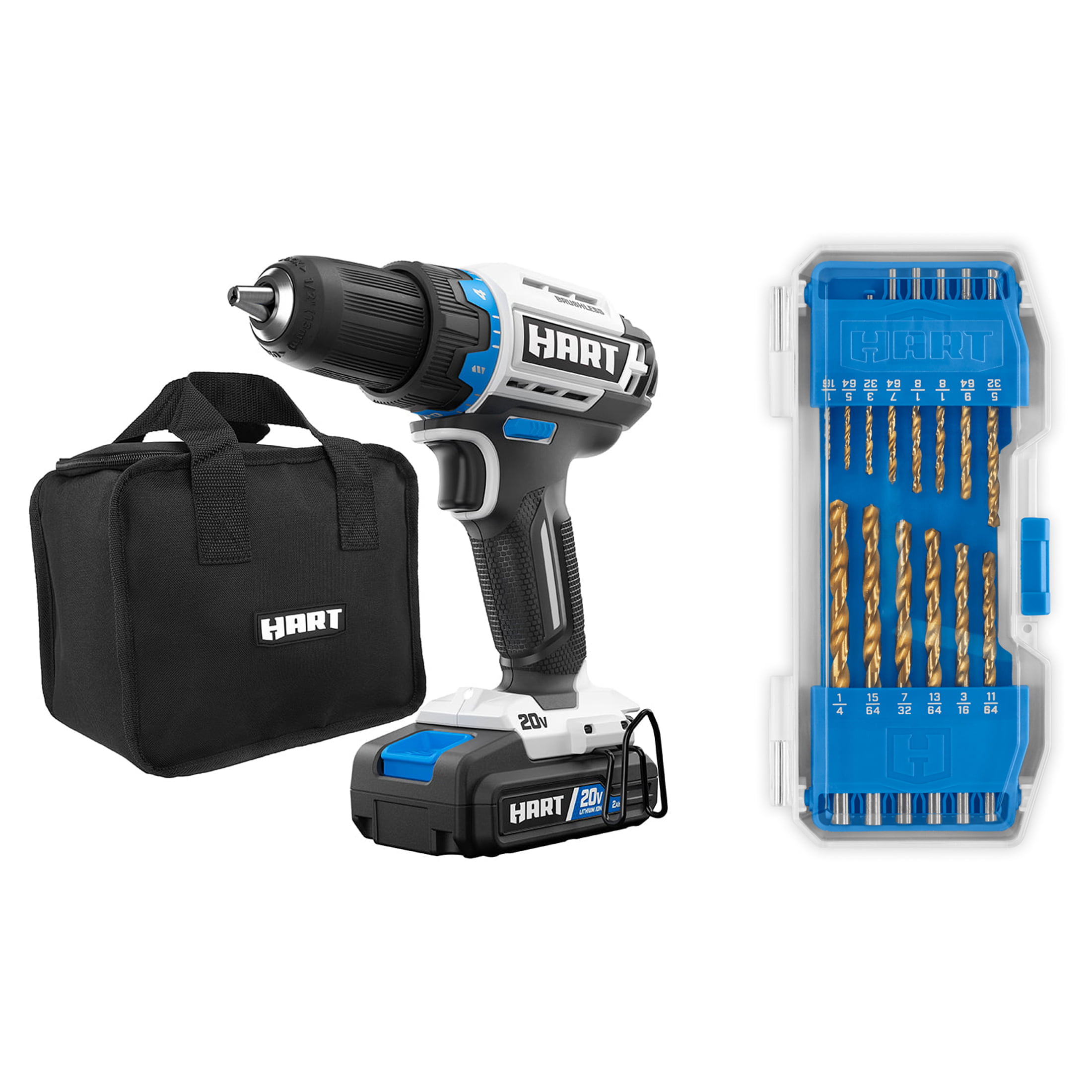HR 20-Volt Brushless ½-inch Drill/Driver and 14P Drill Bit Set Bundle
