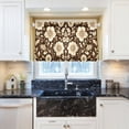 thumbnail image 5 of Yayeee Kitchen Curtains Tier Pair Light Filtering 27"x24" Rod Pocket Short Cafe Window Panel, Brown Floral, 5 of 7