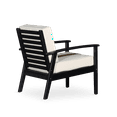 thumbnail image 5 of Accent Chair, Upholstered Armchair Deep Seat Eucalyptus Chair, Eucalyptus Wood Frame Reading Chair for Indoor Outdoor Patio Lawn & Garden, Espresso Finish+Sand Cushions, 5 of 5