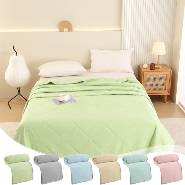 Xihbxyly Edredón Refrescante de Fibra de Soja, Manta de Verano Lavable a Máquina, Transpirable y Absorbente, Multiusos para Sofá y Viajes, Fresco En Cualquier Estación, 180 X 220 Cm.