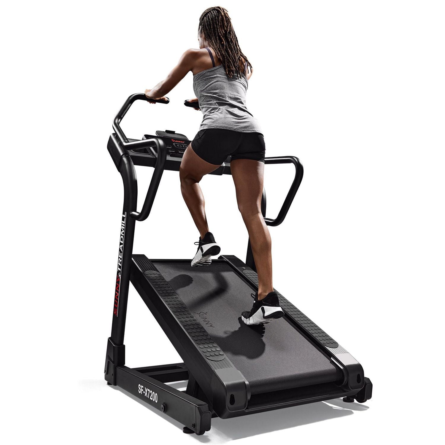 Sunny Health & Fitness Premium Extreme Incline Decline Treadmill, Training Up/ Down Hill Simulator - SF-X7200