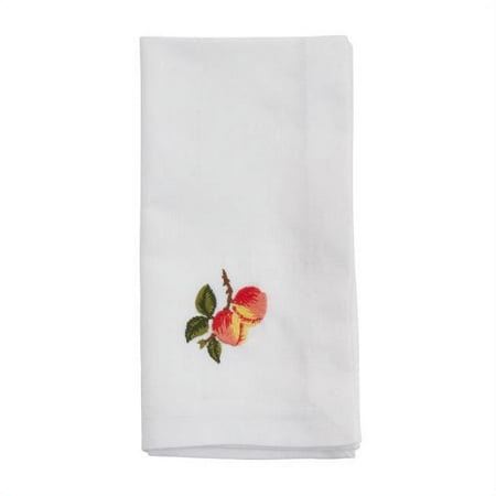 

Embroidered Peach Table Napkins - White - 20 in. - Set of 4