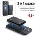 thumbnail image 6 of ELEHOLD Case for iPhone 15 Pro Max, Magnetic 2 in 1 Detachable Leather Wallet Case with Card Holder & Stand,Black, 6 of 6