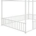 thumbnail image 6 of Dtwnek Full Size Metal Bed House Bed Frame with Fence, White, 6 of 9