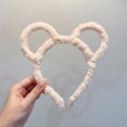 thumbnail image 5 of Women's Plush Headband with Cute Bear Ears - Candy Color Winter Hair Hoop for Makeup and Parties, Winter Thick Plush Headband Round Bear Ears Makeup Hair Hoop Bandana Purple, 5 of 6