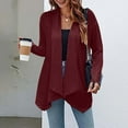 thumbnail image 2 of Oversized Cardigans Women Drape Front Open Long Sleeve Irregular Hem Lightweight Cardigans, 2 of 4
