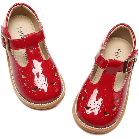 

QWZNDZGR Toddler Little Girl Mary Jane Dress Shoes - Ballet Flats for Easter Flower Girl Party School Shoes.