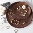 thumbnail image 4 of Black Walnut Tray Wooden Round Log Dinner Plate Creative Jewelry Storage Tray Tea Table Fruit Snacks Snacks Dessert Container Whole wood 18cm, 4 of 6