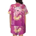 thumbnail image 6 of Daiia Cute Pink Axolotl A Pattern Womens Pajama Sets Short Sleeve Pajamas for Women Sets Soft Lounge Sets Casual Round Neck Sleepwear PJS-4X-Large, 6 of 7