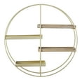 thumbnail image 5 of Linon Lester Round 4-Shelf Wall Storage, Gold Iron Frame with Gray Wash Finish, 5 of 9