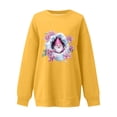 thumbnail image 6 of Feancey Merry Christmas Sweatshirt Women Novelty Gnome Printed Pullover Tops Drop Shoulder Long Sleeve Crewneck Sweatshirts Fashion Gift Ideas Yellow XL, 6 of 6