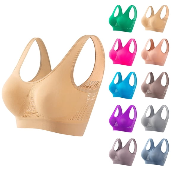 Sports Bras for Women Breathable Wireless Non Padded Bralettes Workout Running Yoga Bra Everyday Bras