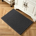 thumbnail image 3 of Subrtex Chenille Bathroom Rugs，Extra Soft and Non Slip Bath Mats，Thick Rubber Backing Washable Shower Rugs & Home Decor Accessories (Black,20"*32"), 3 of 7
