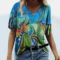 thumbnail image 1 of SMihono Hauts pour Femmes Été Décontracté Mode Féminine T-shirt Imprimé Manches Courtes Blouse Col Rond Hauts Décontractés T-shirt Oversize pour Femmes 2023, 1 of 4