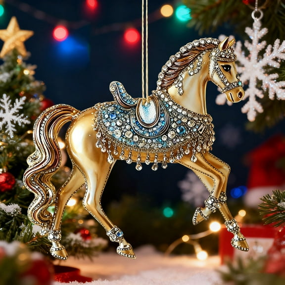 Single Christmas Animal Print Acrylic Ornament - Festive Hanging Decoration, Scratch-Resistant Acrylic, Perfect for Christmas Tree, Holiday Parties, Family Gatherings & Office Decor, 3.15in, D