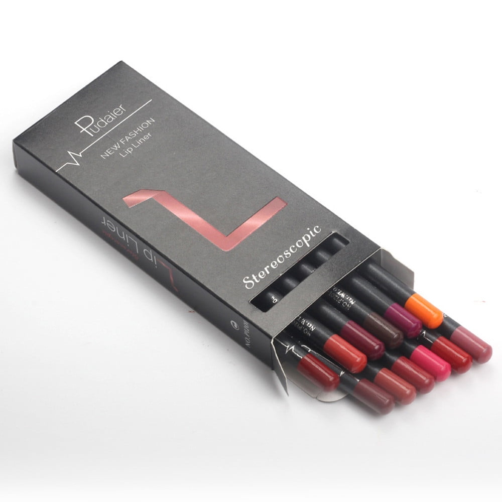 12 Pcs Set 12 Colors Professional Lipliner Makeup Waterproof Lip Liner Pencil