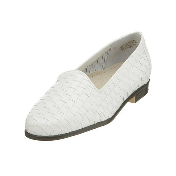 Trotters Womens Liz Leather Smoking Loafers White 8.5 Extra Wide (E+, WW)